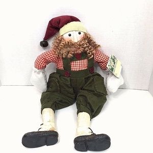 Rustic Santa Claus Shelf Sitter With Dangling Legs